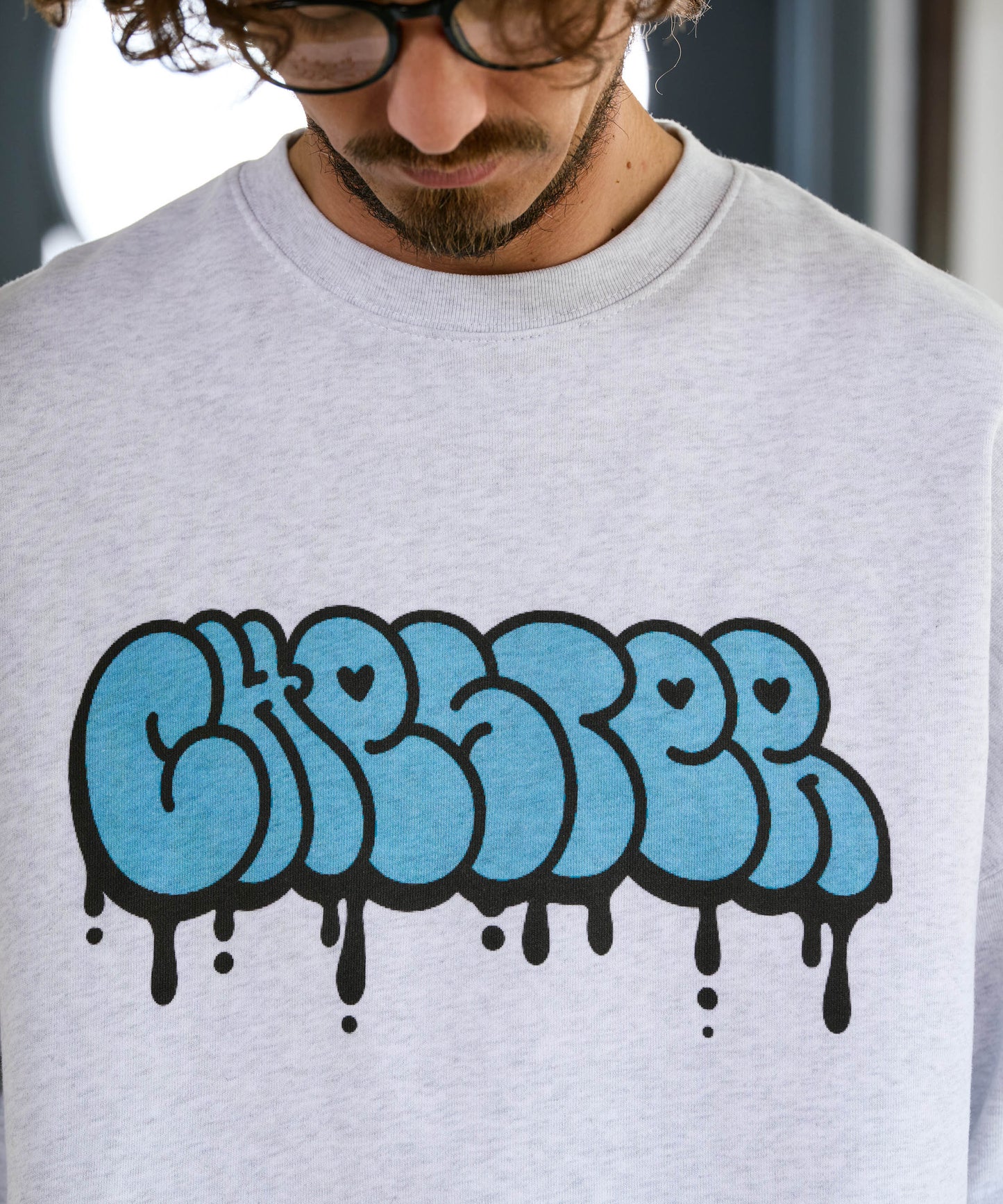 【予約販売7月初旬~中旬入荷】-Finn-(フィン) グラフィティロゴ カットオフ ハーフスリーブスウェット