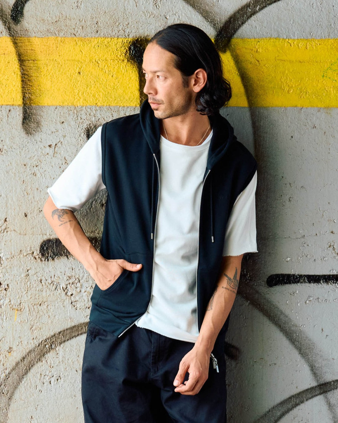 スウェットダブルジップベスト -Stacy-【予約販売3月上旬~中旬入荷】