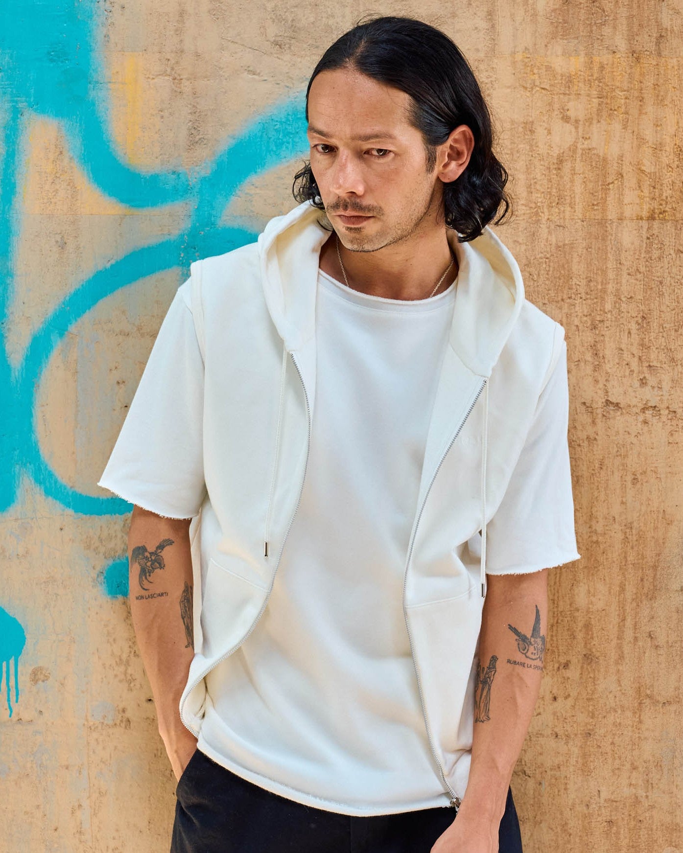 スウェットダブルジップベスト -Stacy-【予約販売3月上旬~中旬入荷】