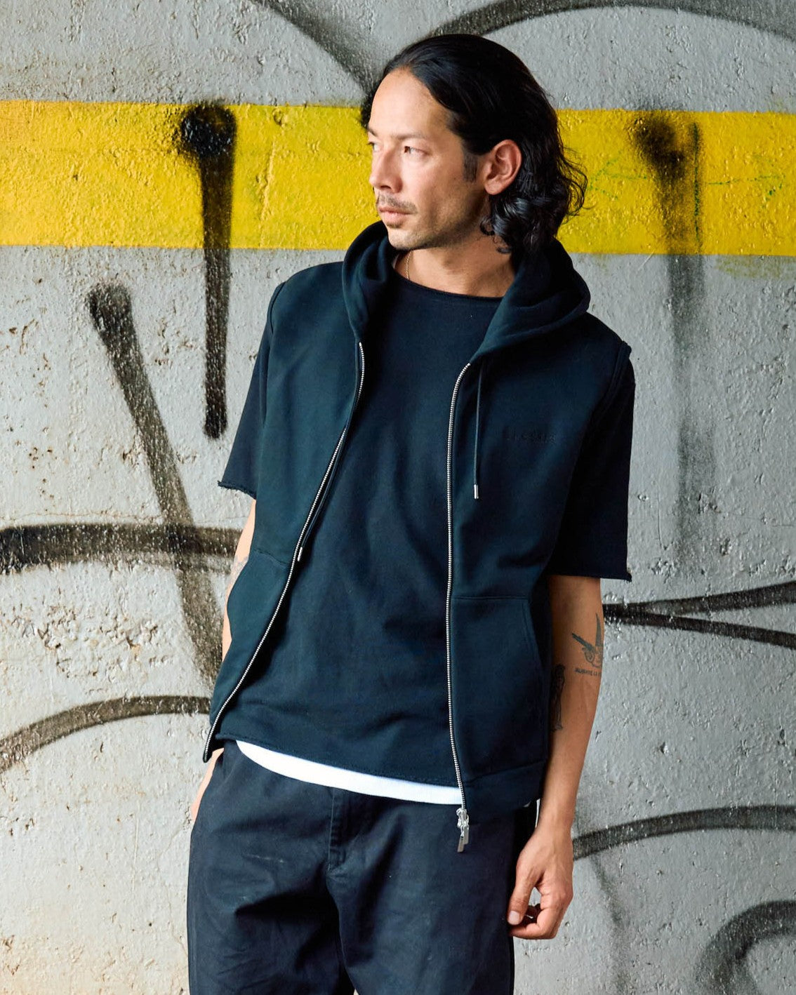 スウェットダブルジップベスト -Stacy-【予約販売3月上旬~中旬入荷】
