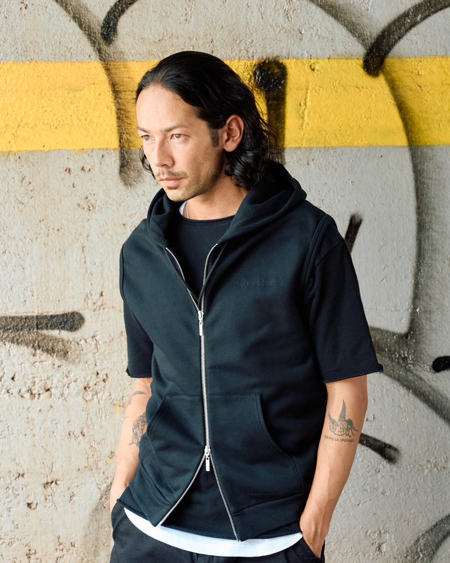 スウェットダブルジップベスト -Stacy-【予約販売3月上旬~中旬入荷】