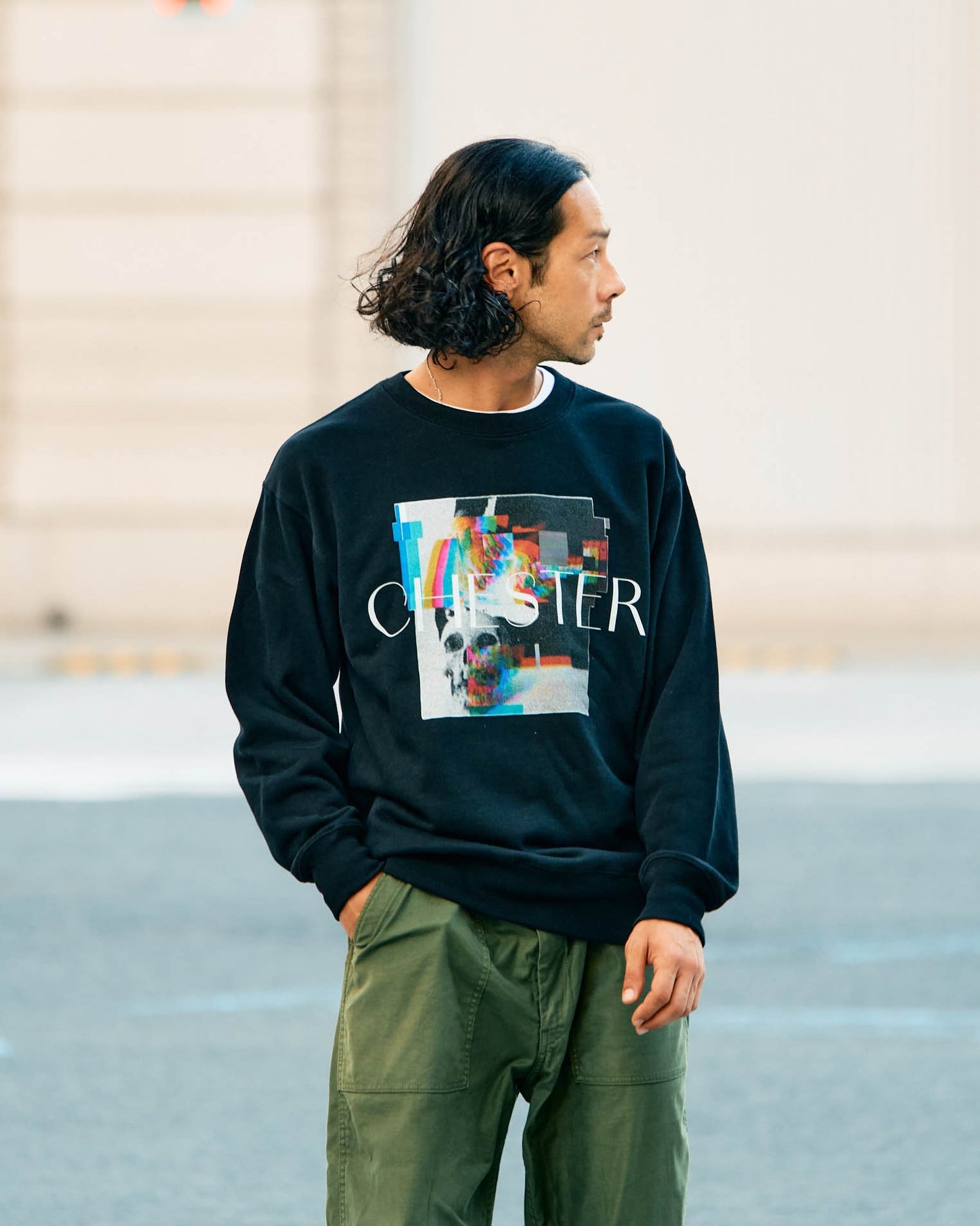 プリント クルーネックスウェット -Liam-【予約販売3月上旬~中旬入荷】