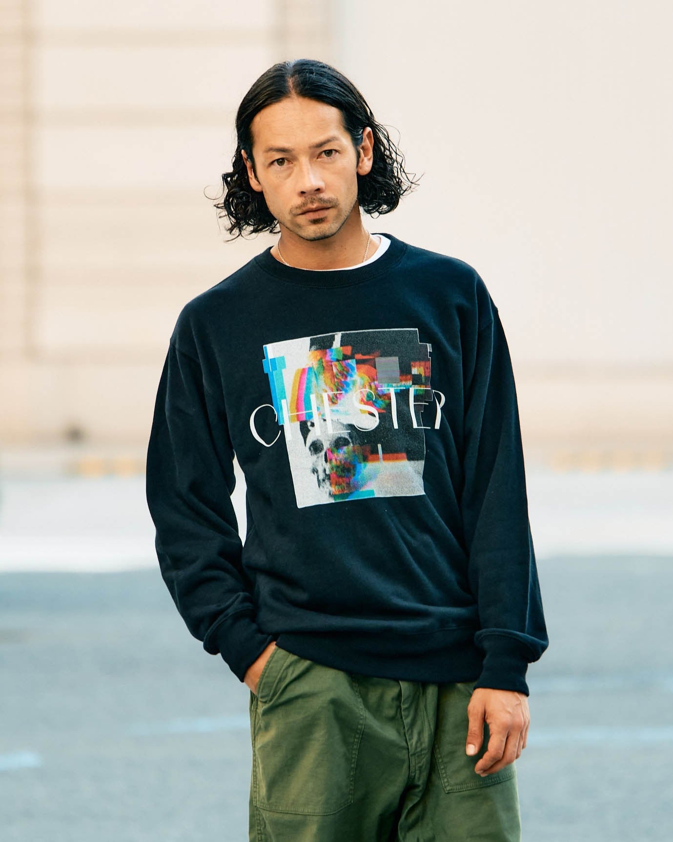 プリント クルーネックスウェット -Liam-【予約販売3月上旬~中旬入荷】