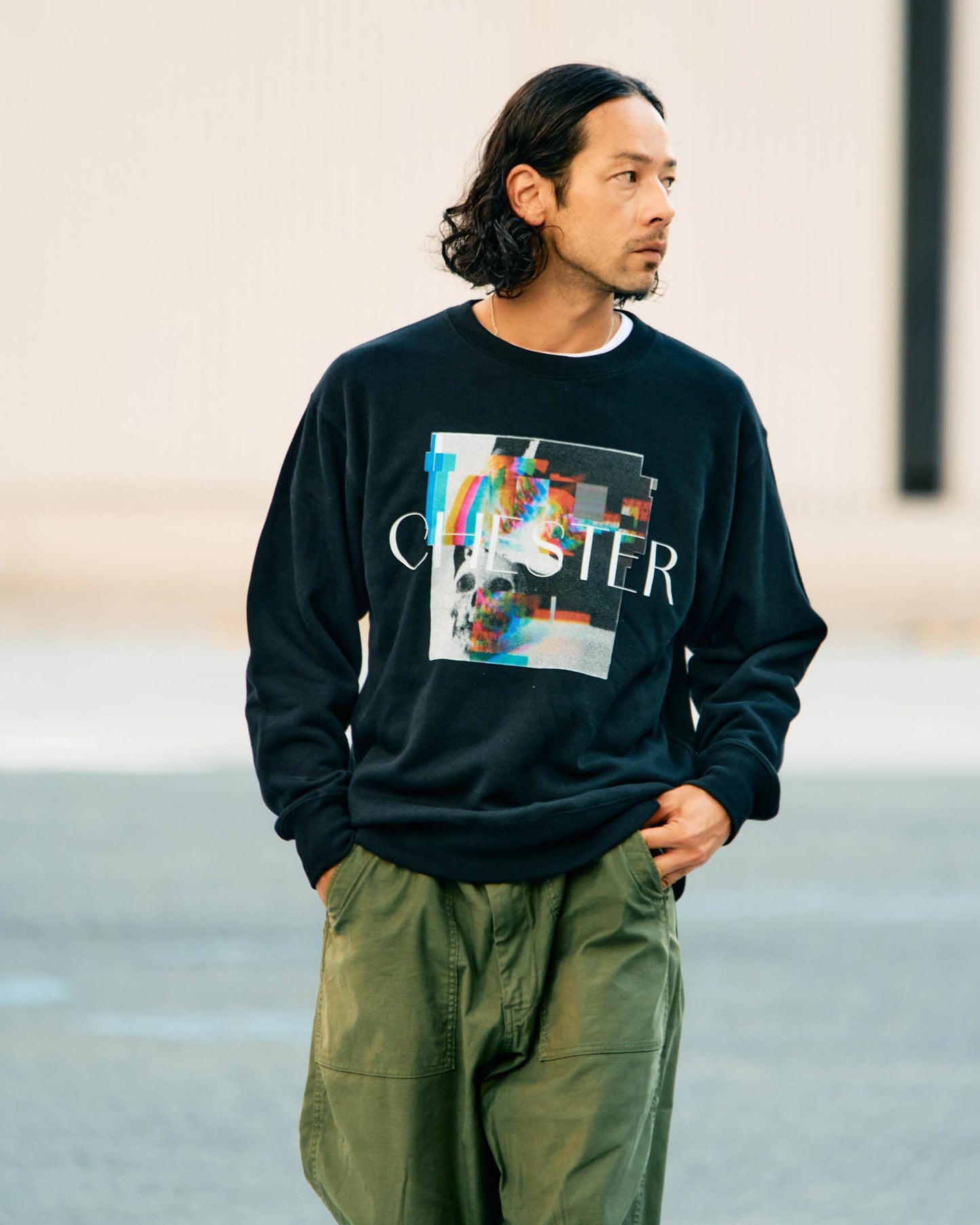 プリント クルーネックスウェット -Liam-【予約販売3月上旬~中旬入荷】