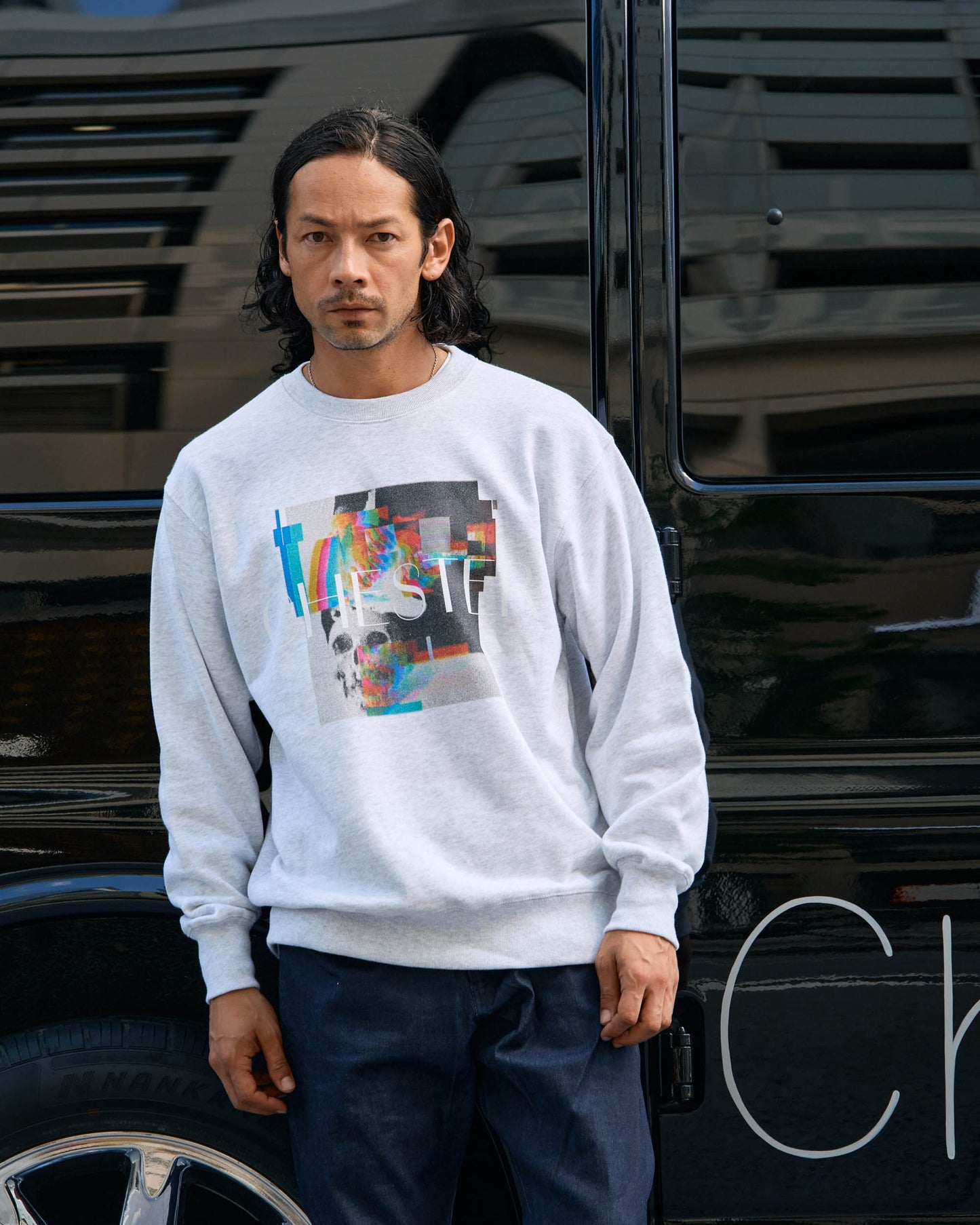 プリント クルーネックスウェット -Liam-【予約販売3月上旬~中旬入荷】