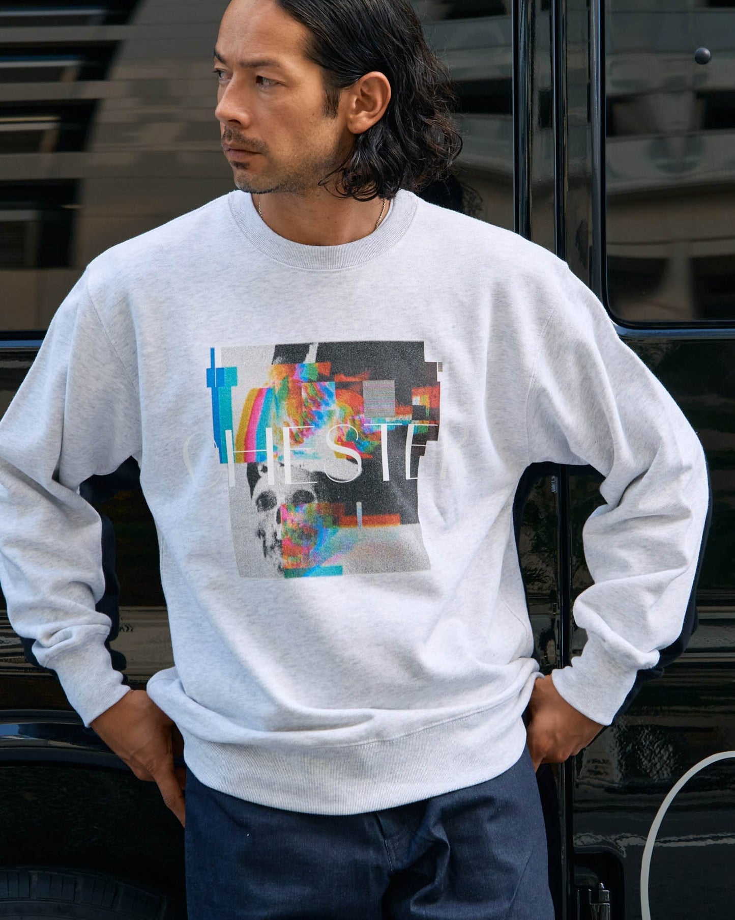 プリント クルーネックスウェット -Liam-【予約販売3月上旬~中旬入荷】