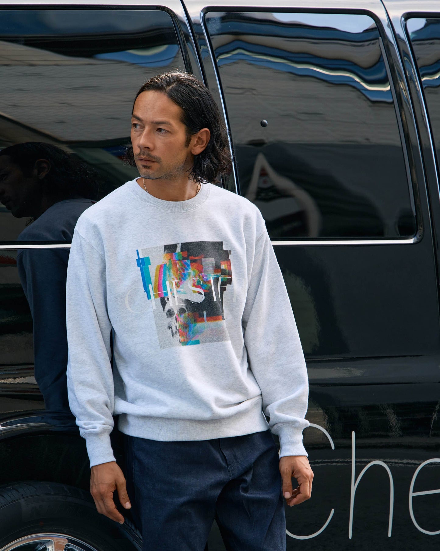 プリント クルーネックスウェット -Liam-【予約販売3月上旬~中旬入荷】