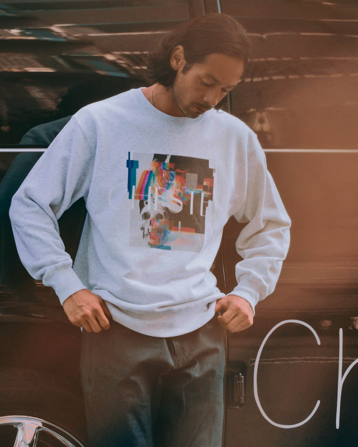 プリント クルーネックスウェット -Liam-【予約販売3月上旬~中旬入荷】