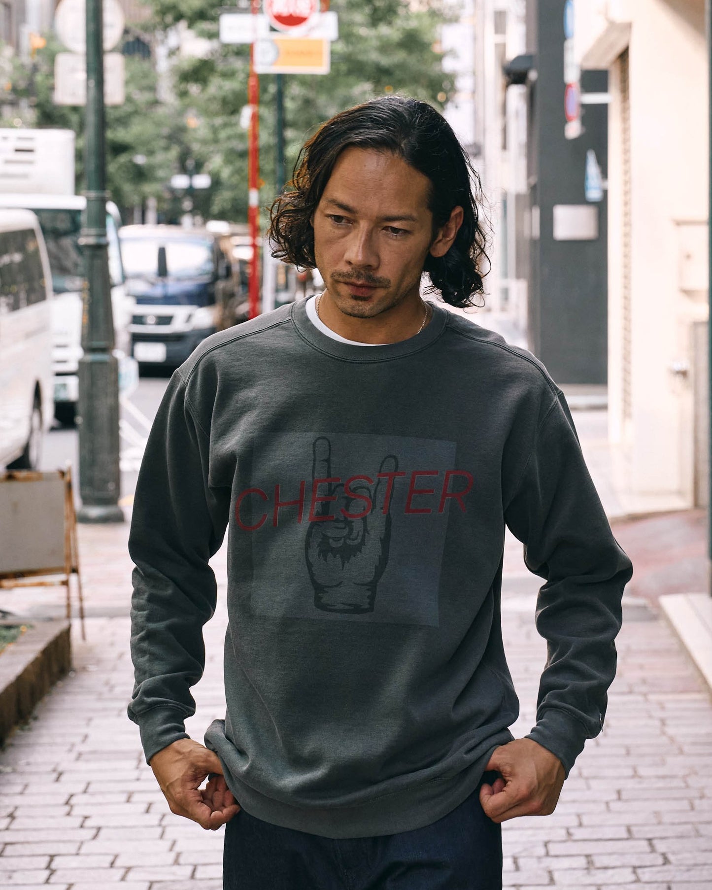ピグメント後染 裏起毛スウェット -Franky-【予約販売3月上旬~中旬入荷】