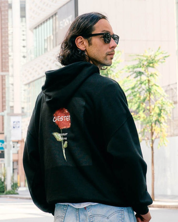 10.0oz バックプリント【rose】プルオーバーパーカー -Kate-【予約販売2月上旬~中旬入荷】