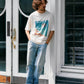 【予約販売7月初旬～中旬入荷】-Skylar-（ｽｶｲﾗｰ） "LIKE A SKY" レトロフォトプリントTシャツ