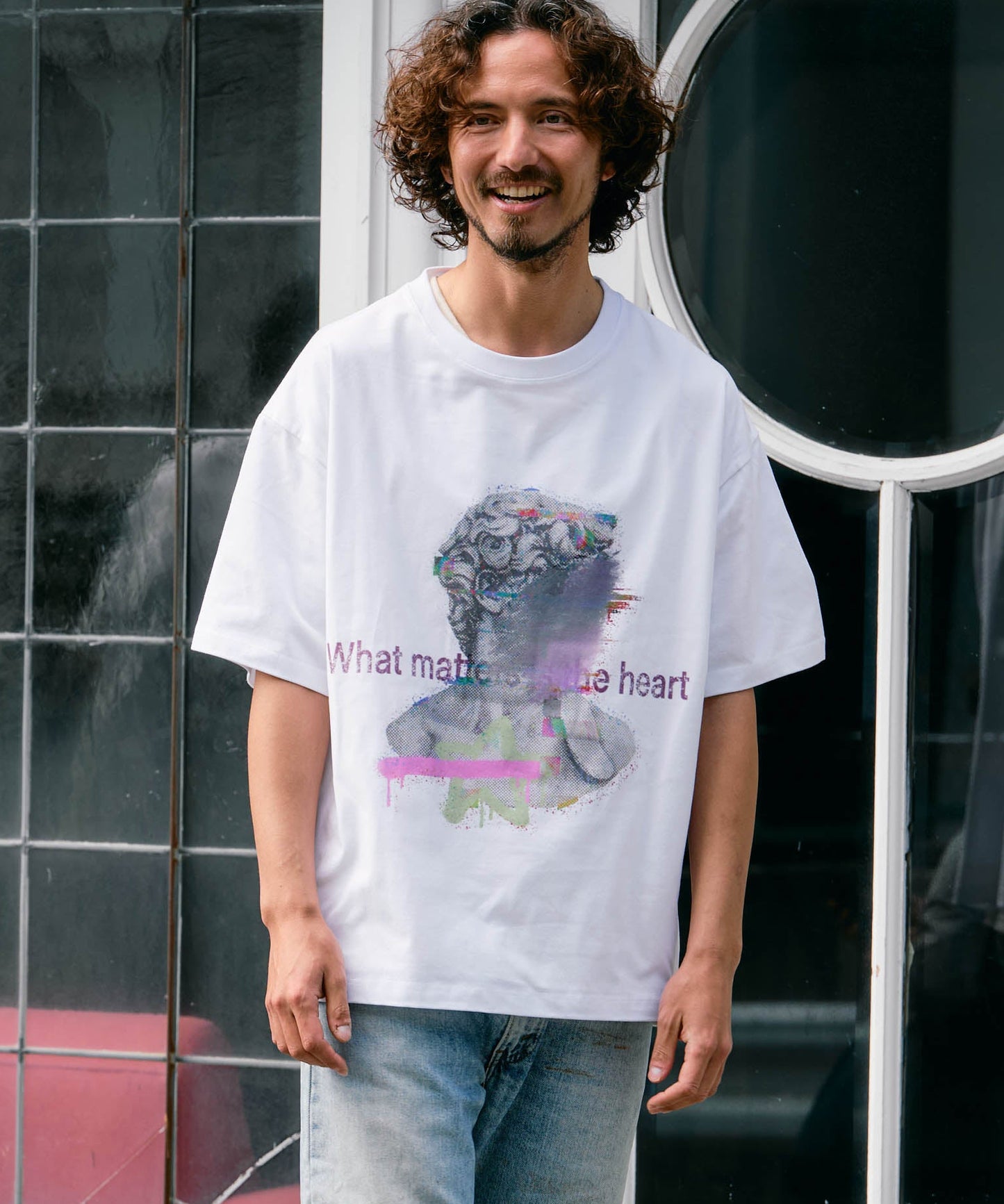 【予約販売7月初旬～中旬入荷】-Adonis-(ｱﾄﾞﾆｽ） アートグラフィック プリントTシャツ