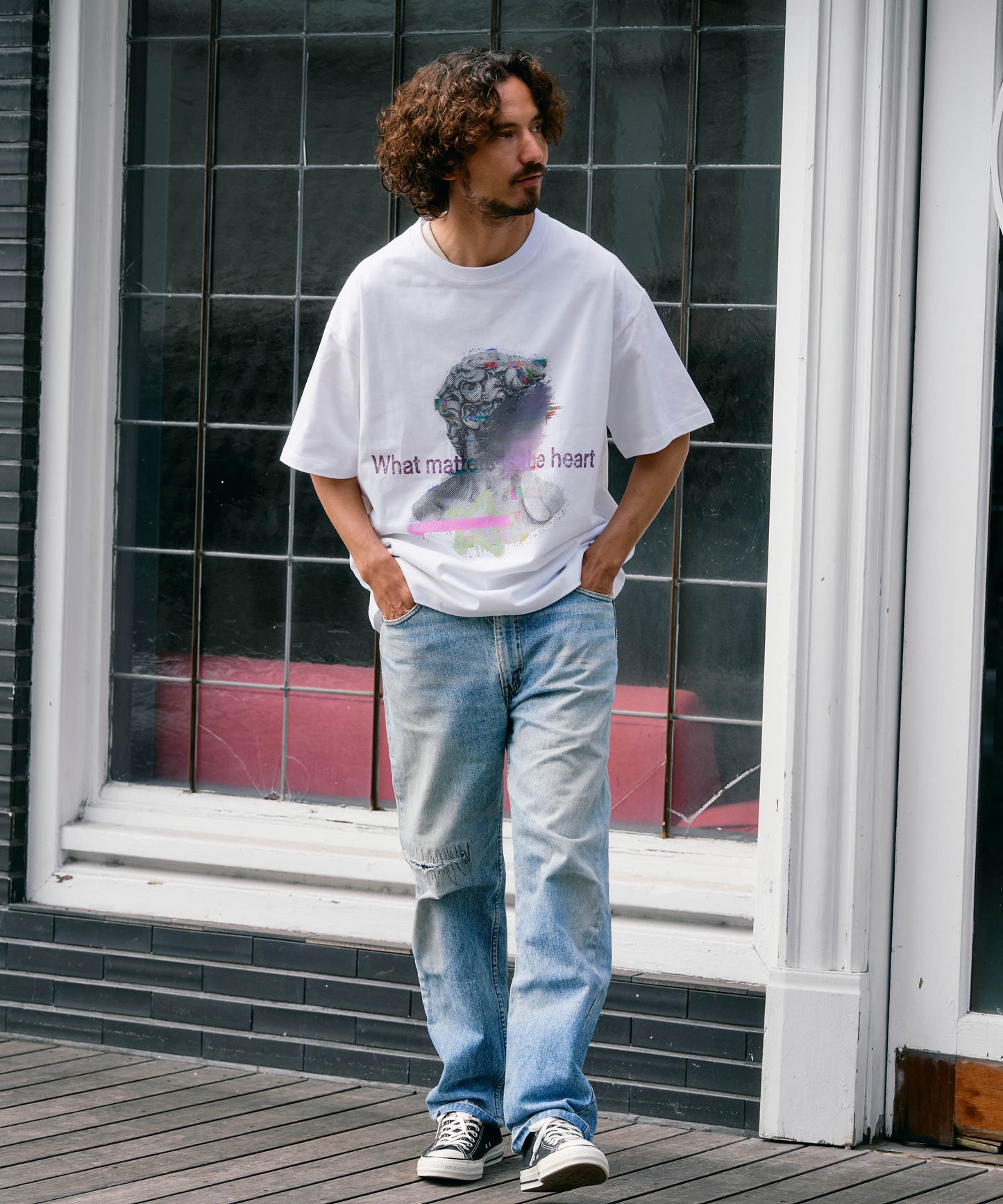 【予約販売7月初旬～中旬入荷】-Adonis-(ｱﾄﾞﾆｽ） アートグラフィック プリントTシャツ