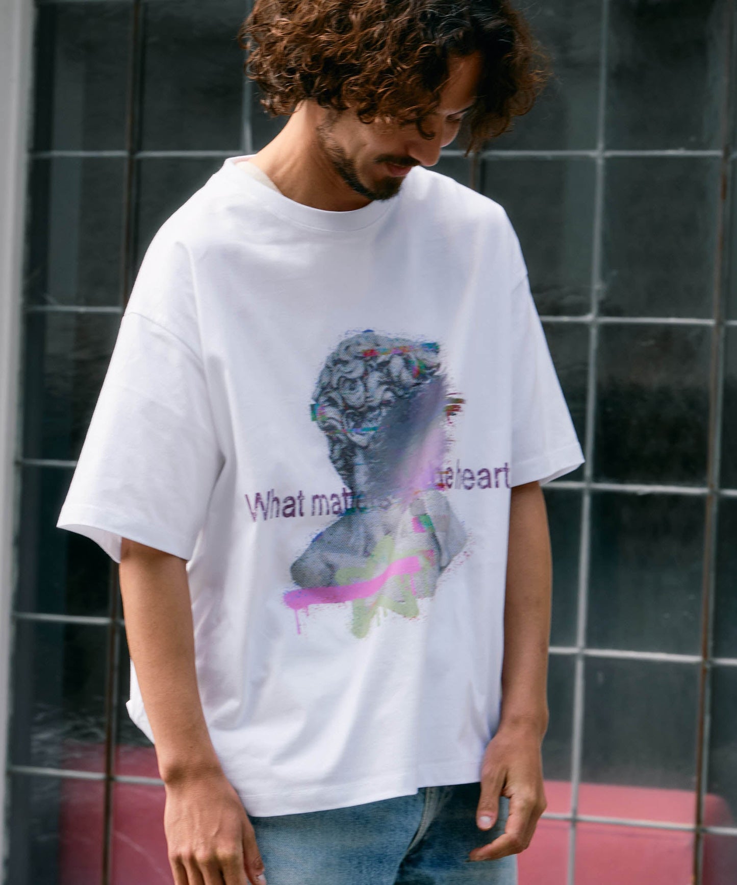 【予約販売7月初旬～中旬入荷】-Adonis-(ｱﾄﾞﾆｽ） アートグラフィック プリントTシャツ
