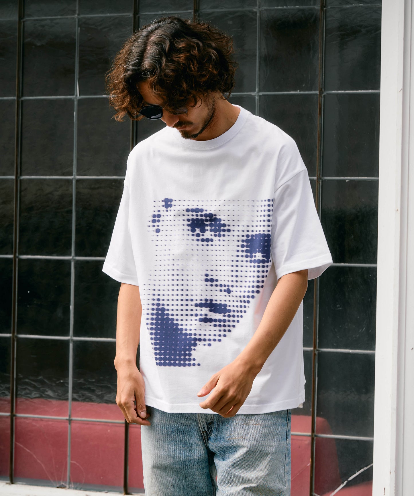【予約販売7月初旬〜中旬入荷】-Libby-(ﾘﾋﾞｰ） ハーフトーン ポートレート＆メッセージプリント Tシャツ
