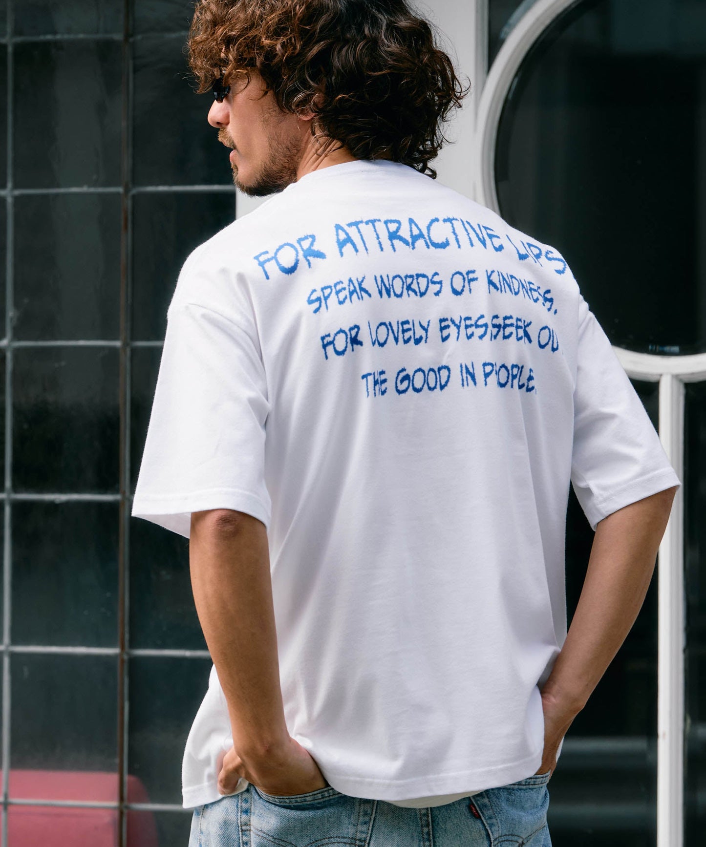 【予約販売7月初旬〜中旬入荷】-Libby-(ﾘﾋﾞｰ） ハーフトーン ポートレート＆メッセージプリント Tシャツ
