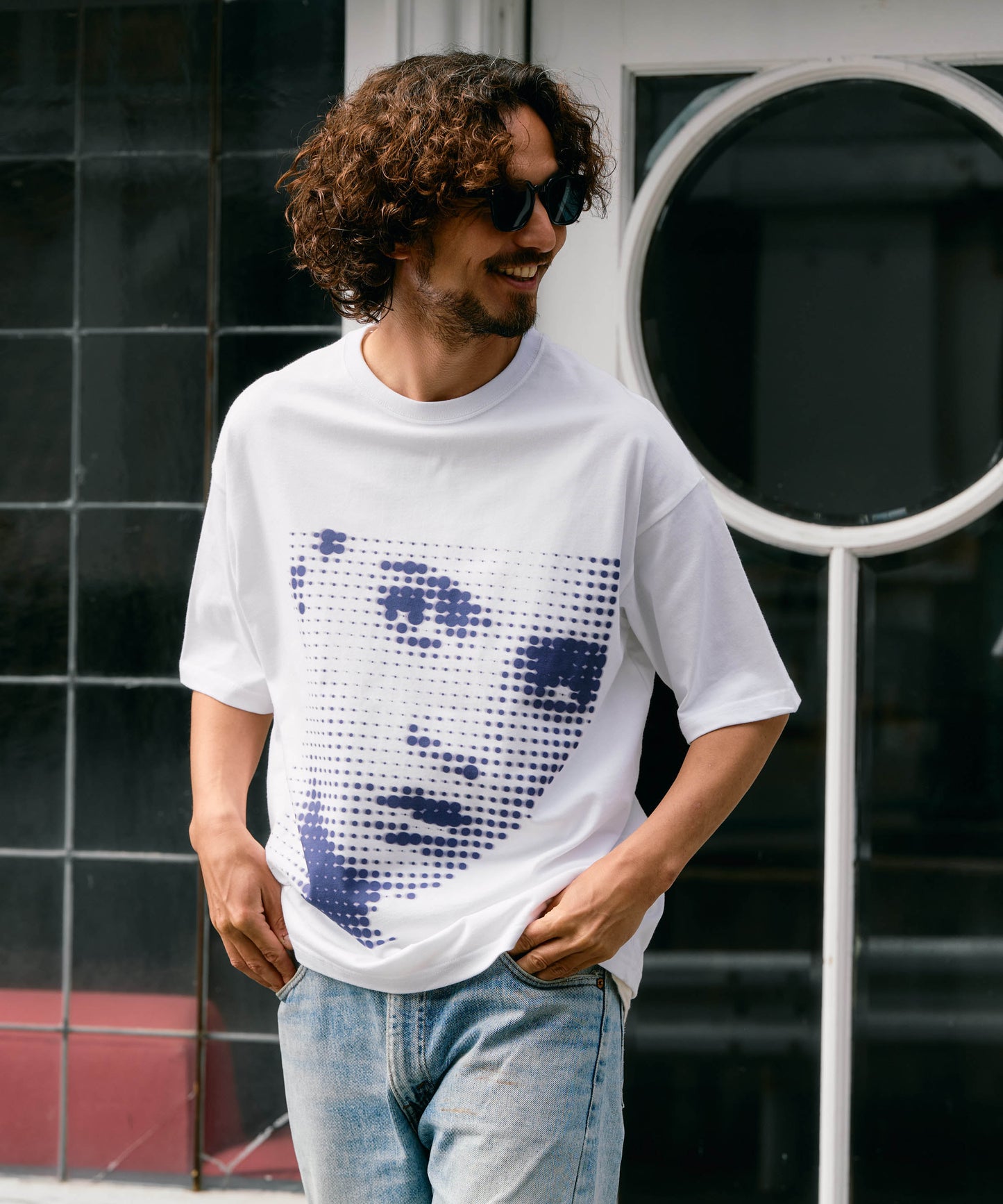 【予約販売7月初旬〜中旬入荷】-Libby-(ﾘﾋﾞｰ） ハーフトーン ポートレート＆メッセージプリント Tシャツ