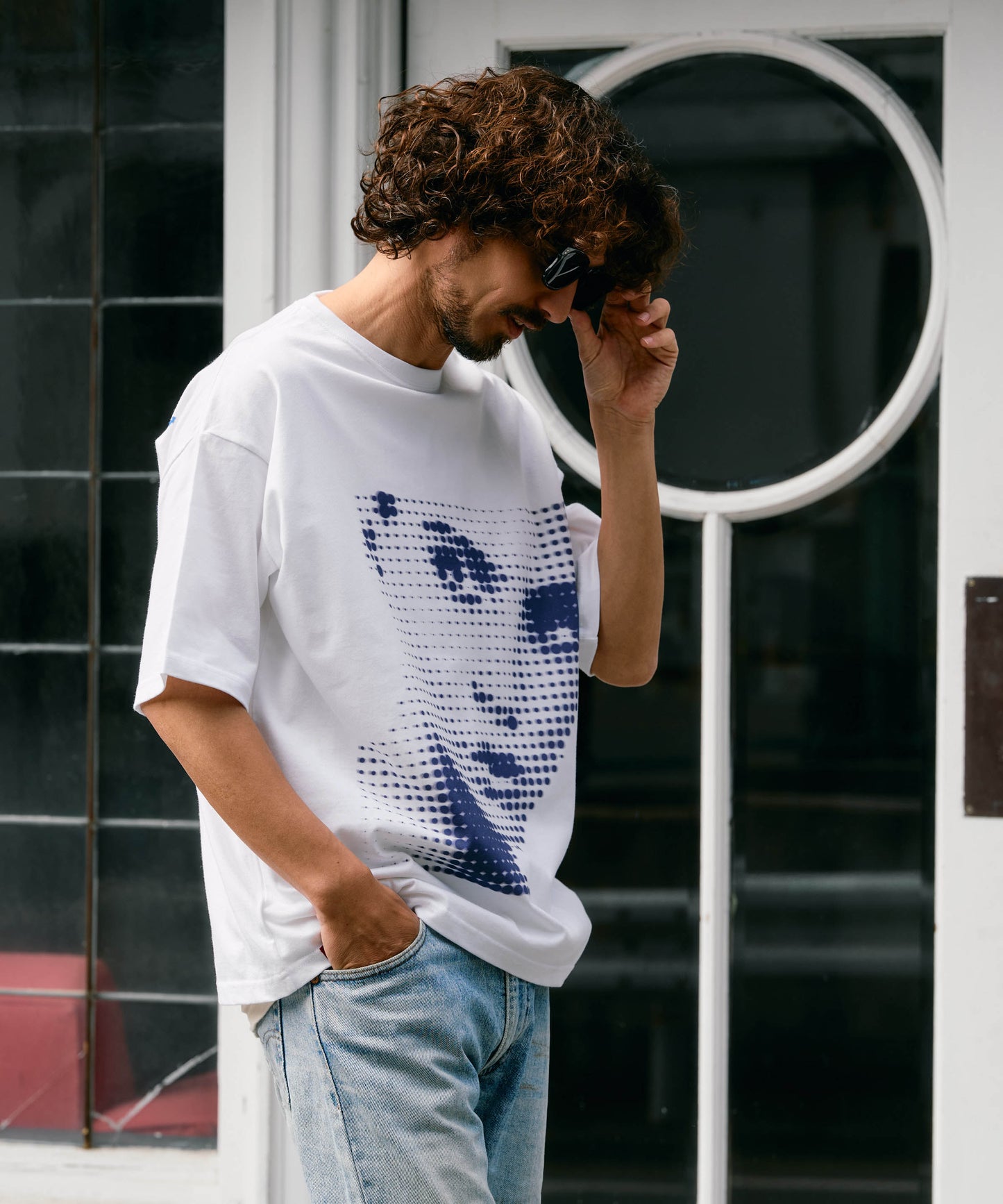 【予約販売7月初旬〜中旬入荷】-Libby-(ﾘﾋﾞｰ） ハーフトーン ポートレート＆メッセージプリント Tシャツ