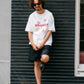 【予約販売7月初旬〜中旬入荷】-Indie-（ｲﾝﾃﾞｨｰ）デイジーフラワー＆ペイントスマッジ プリントTシャツ