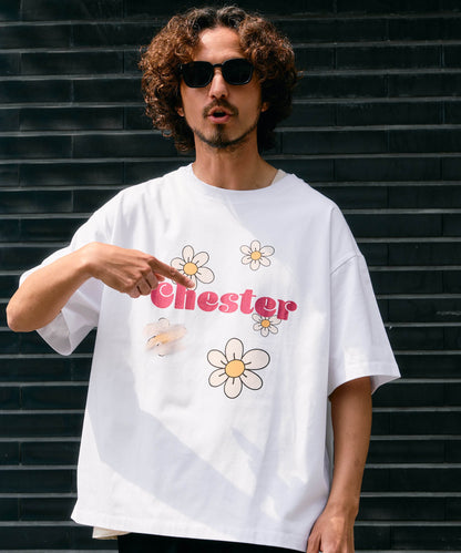 -Indie-（ｲﾝﾃﾞｨｰ）デイジーフラワー＆ペイントスマッジ プリントTシャツ