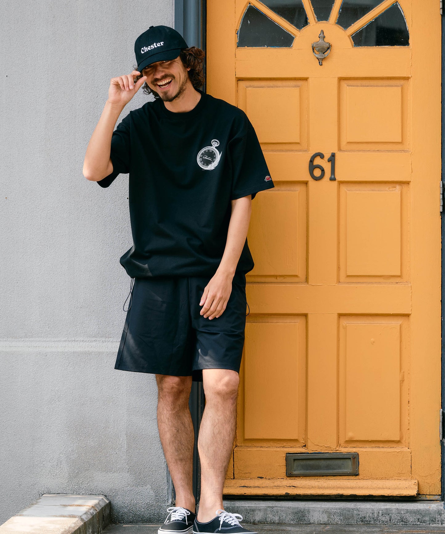 【予約販売7月初旬～中旬入荷】-Alice-(ｱﾘｽ)  アンティークウォッチ＆フェザー 裾ドローコード Tシャツ