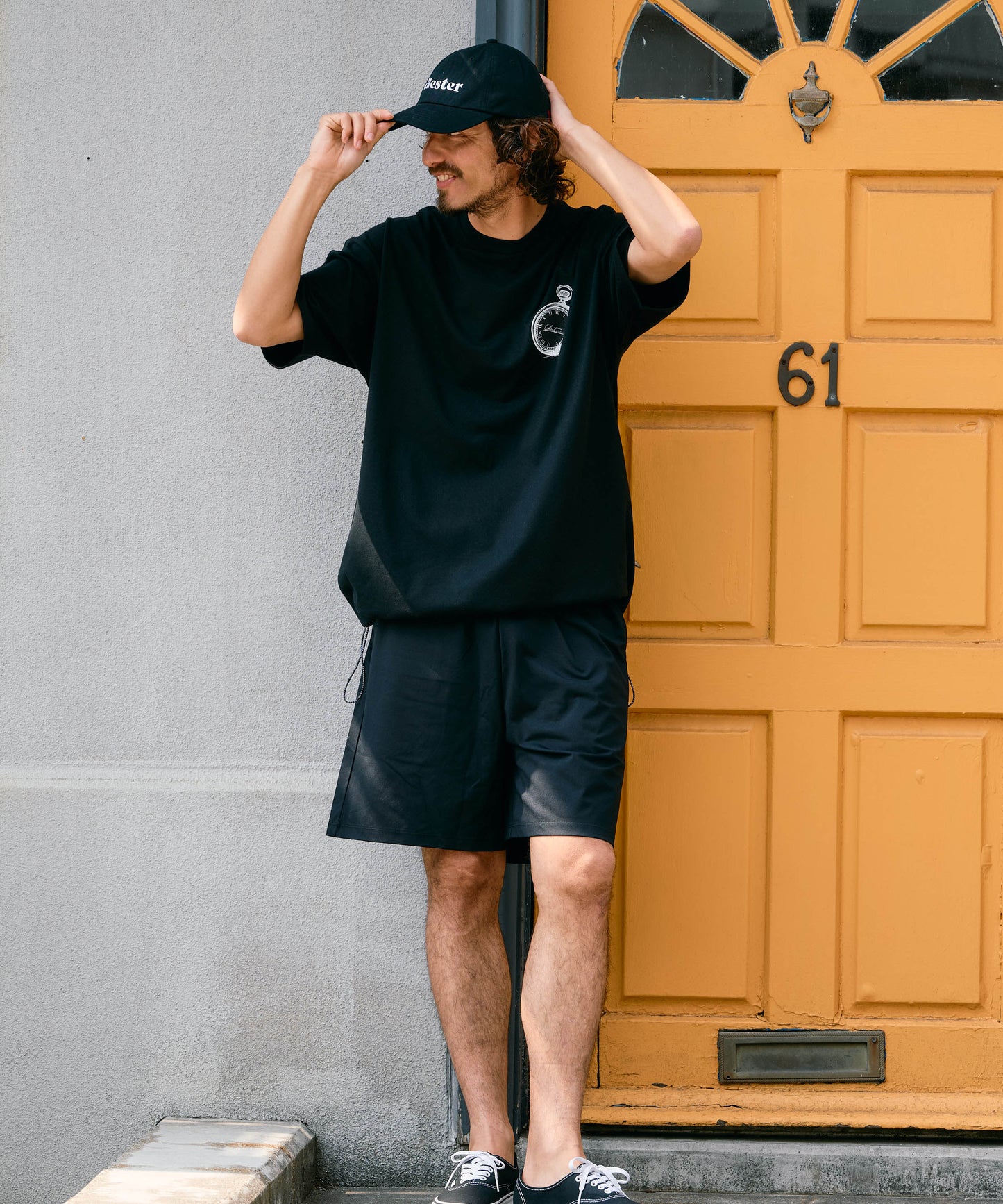 【予約販売7月初旬～中旬入荷】-Alice-(ｱﾘｽ)  アンティークウォッチ＆フェザー 裾ドローコード Tシャツ