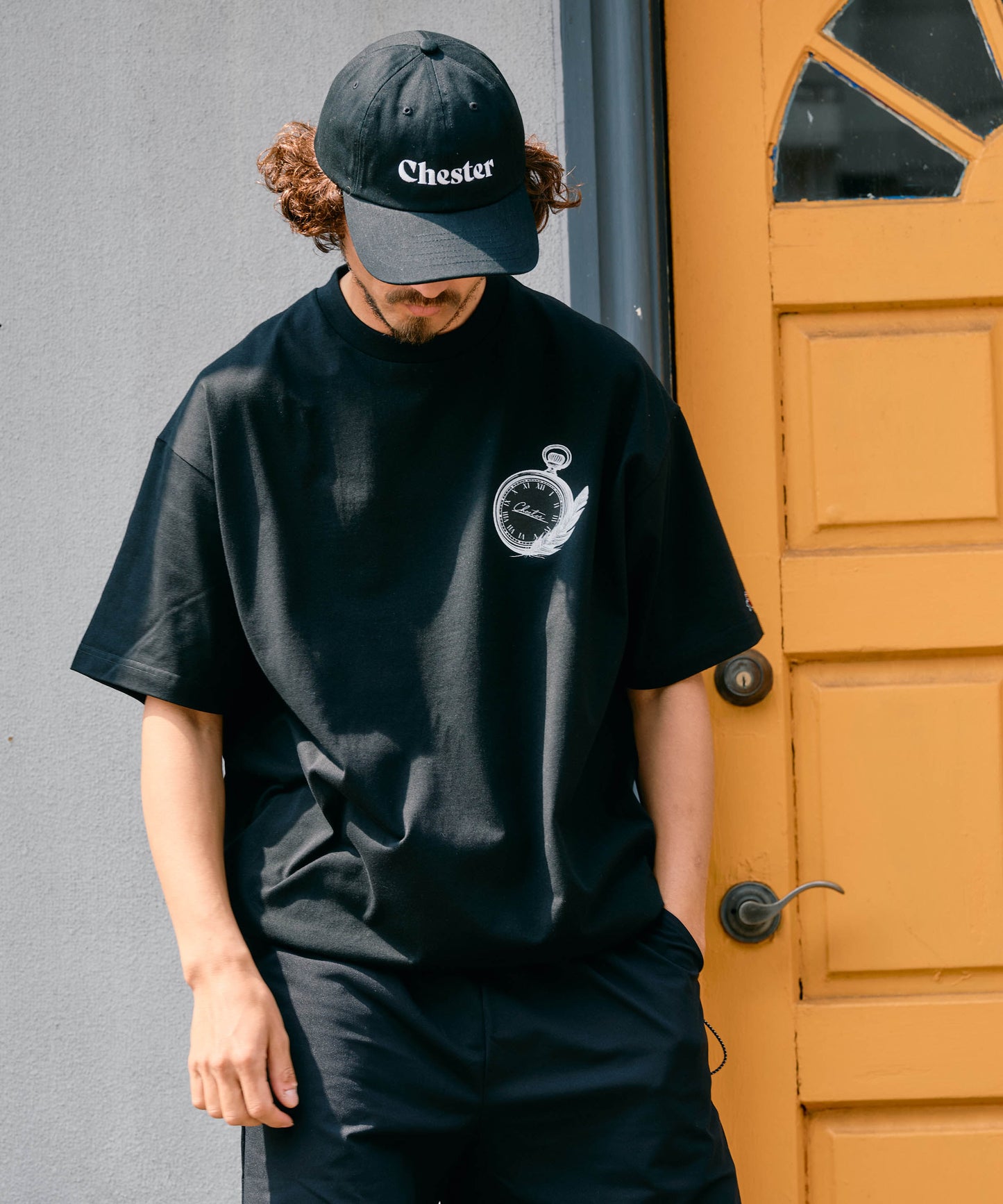【予約販売7月初旬～中旬入荷】-Alice-(ｱﾘｽ)  アンティークウォッチ＆フェザー 裾ドローコード Tシャツ