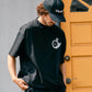 【予約販売7月初旬～中旬入荷】-Alice-(ｱﾘｽ)  アンティークウォッチ＆フェザー 裾ドローコード Tシャツ