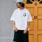 【予約販売7月初旬～中旬入荷】-Alice-(ｱﾘｽ)  アンティークウォッチ＆フェザー 裾ドローコード Tシャツ