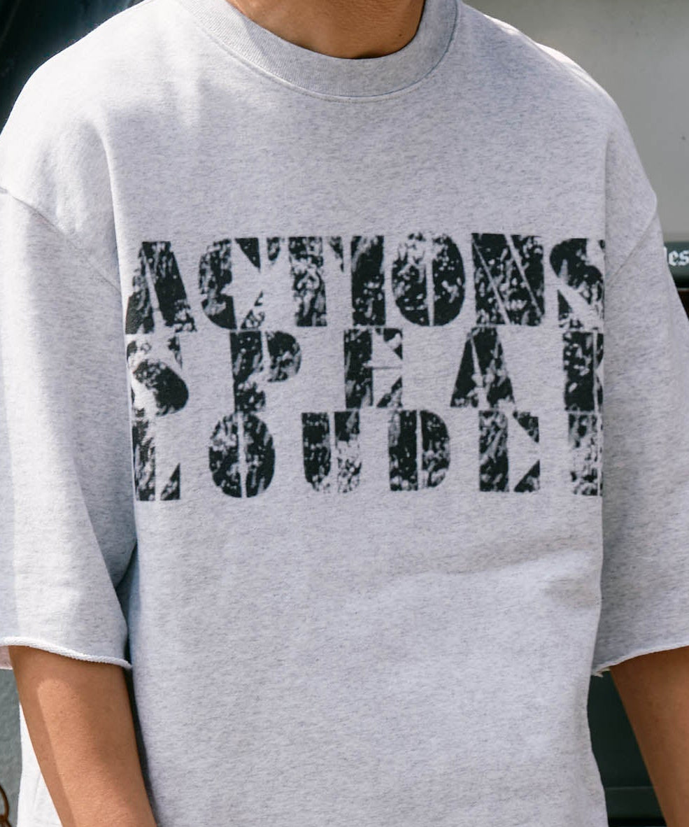 【予約販売7月中旬～下旬入荷】-Jesse-(ｼﾞｪｼｰ)  "ACTIONS SPEAK LOUDER" カットオフ ハーフスリーブスウェット