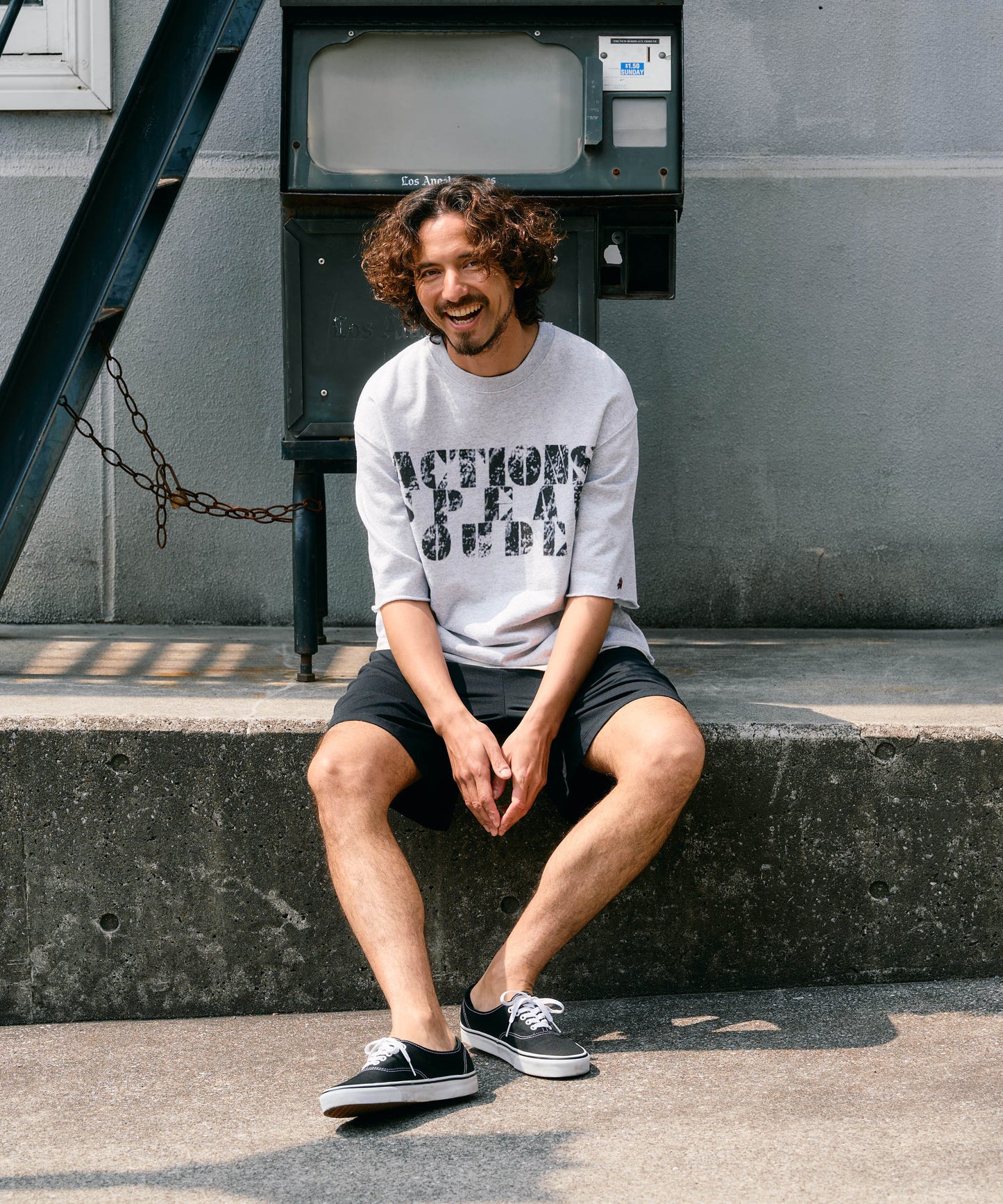 【予約販売7月中旬～下旬入荷】-Jesse-(ｼﾞｪｼｰ)  "ACTIONS SPEAK LOUDER" カットオフ ハーフスリーブスウェット