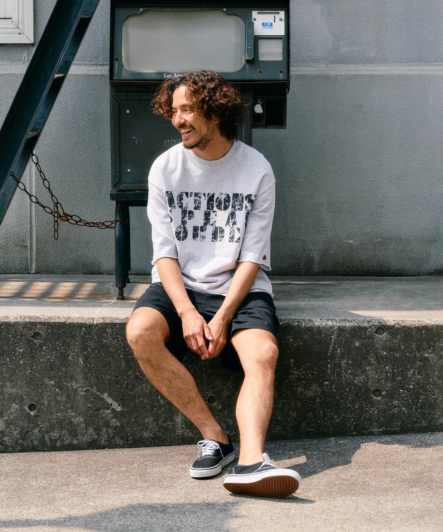 【予約販売7月中旬～下旬入荷】-Jesse-(ｼﾞｪｼｰ)  "ACTIONS SPEAK LOUDER" カットオフ ハーフスリーブスウェット