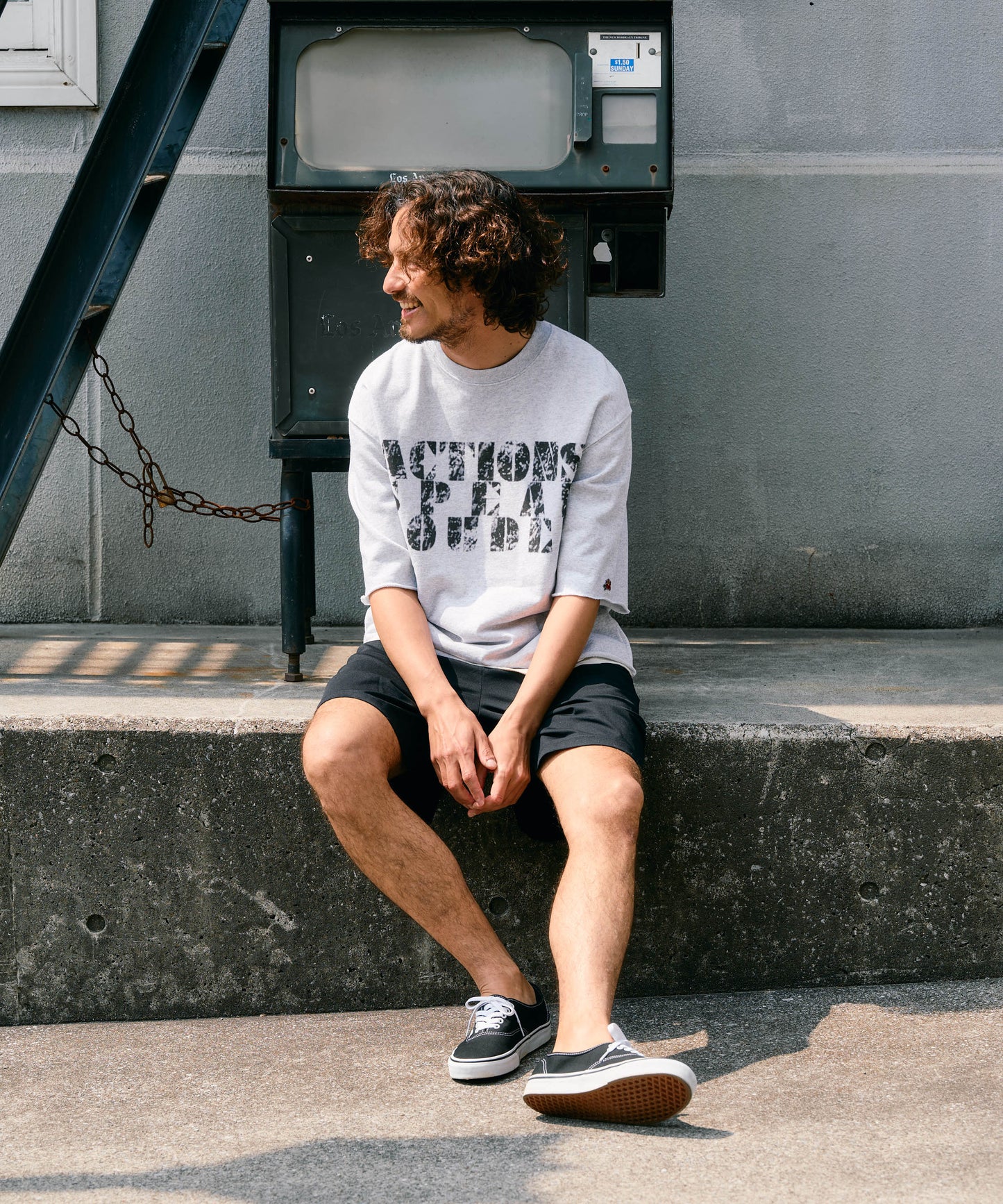 【予約販売7月中旬～下旬入荷】-Jesse-(ｼﾞｪｼｰ)  "ACTIONS SPEAK LOUDER" カットオフ ハーフスリーブスウェット
