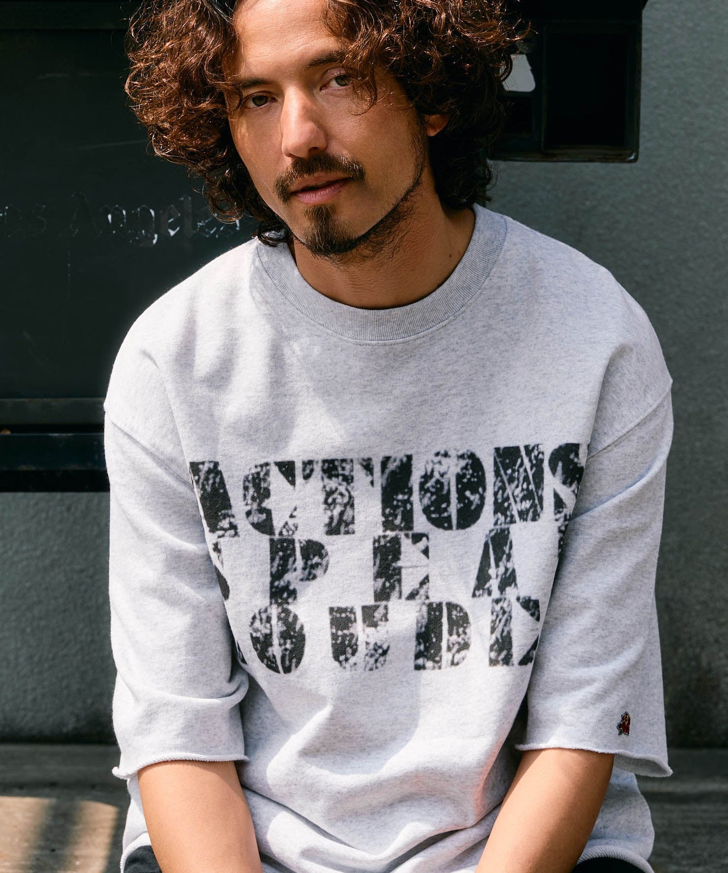 【予約販売7月中旬～下旬入荷】-Jesse-(ｼﾞｪｼｰ)  "ACTIONS SPEAK LOUDER" カットオフ ハーフスリーブスウェット