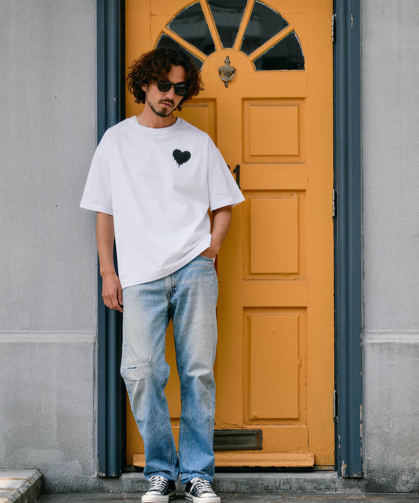 【予約販売7月初旬〜中旬入荷】 -Elio-（ｴﾘｵ）グランジハート バックプリント Tシャツ