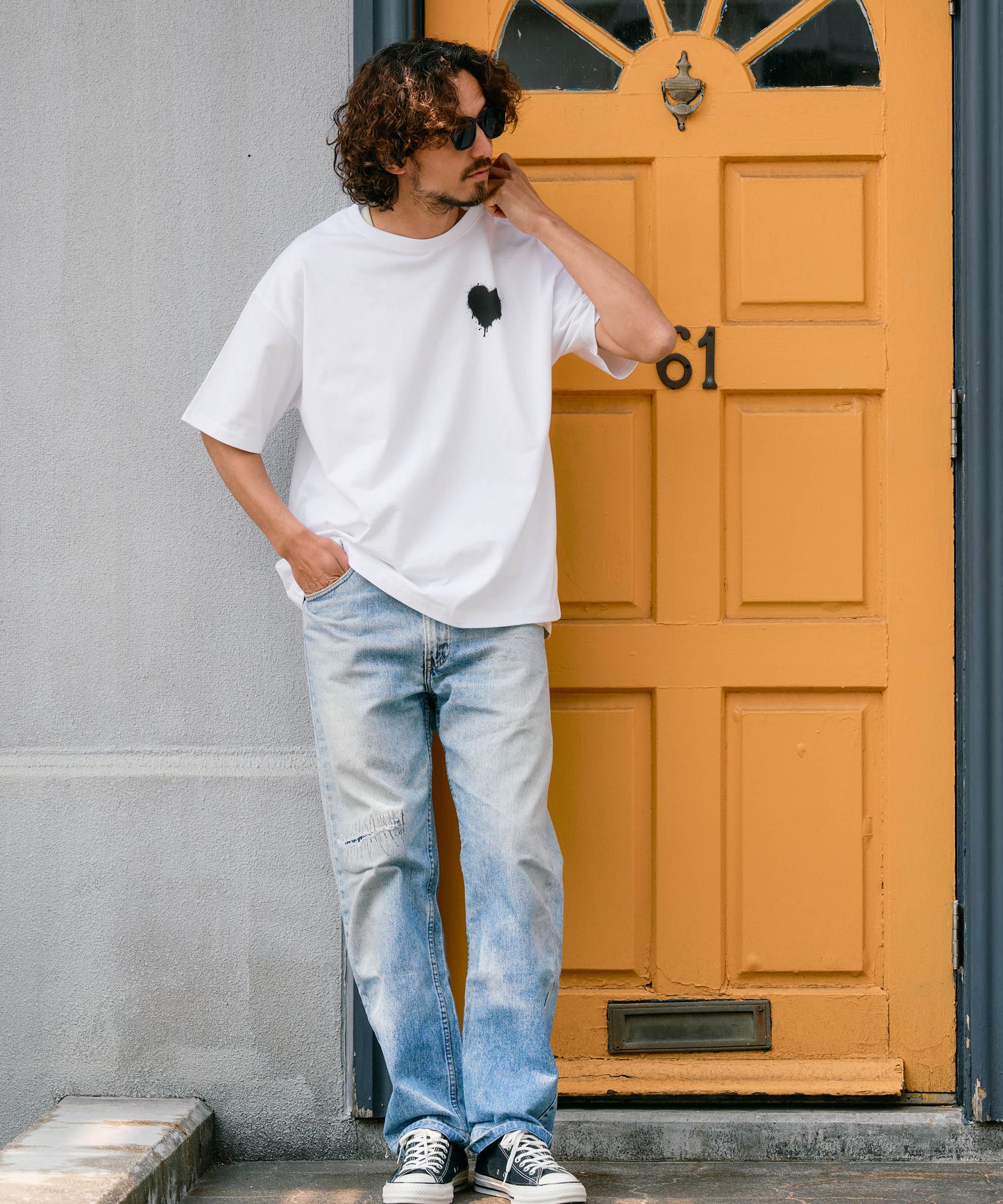 【予約販売7月初旬〜中旬入荷】 -Elio-（ｴﾘｵ）グランジハート バックプリント Tシャツ