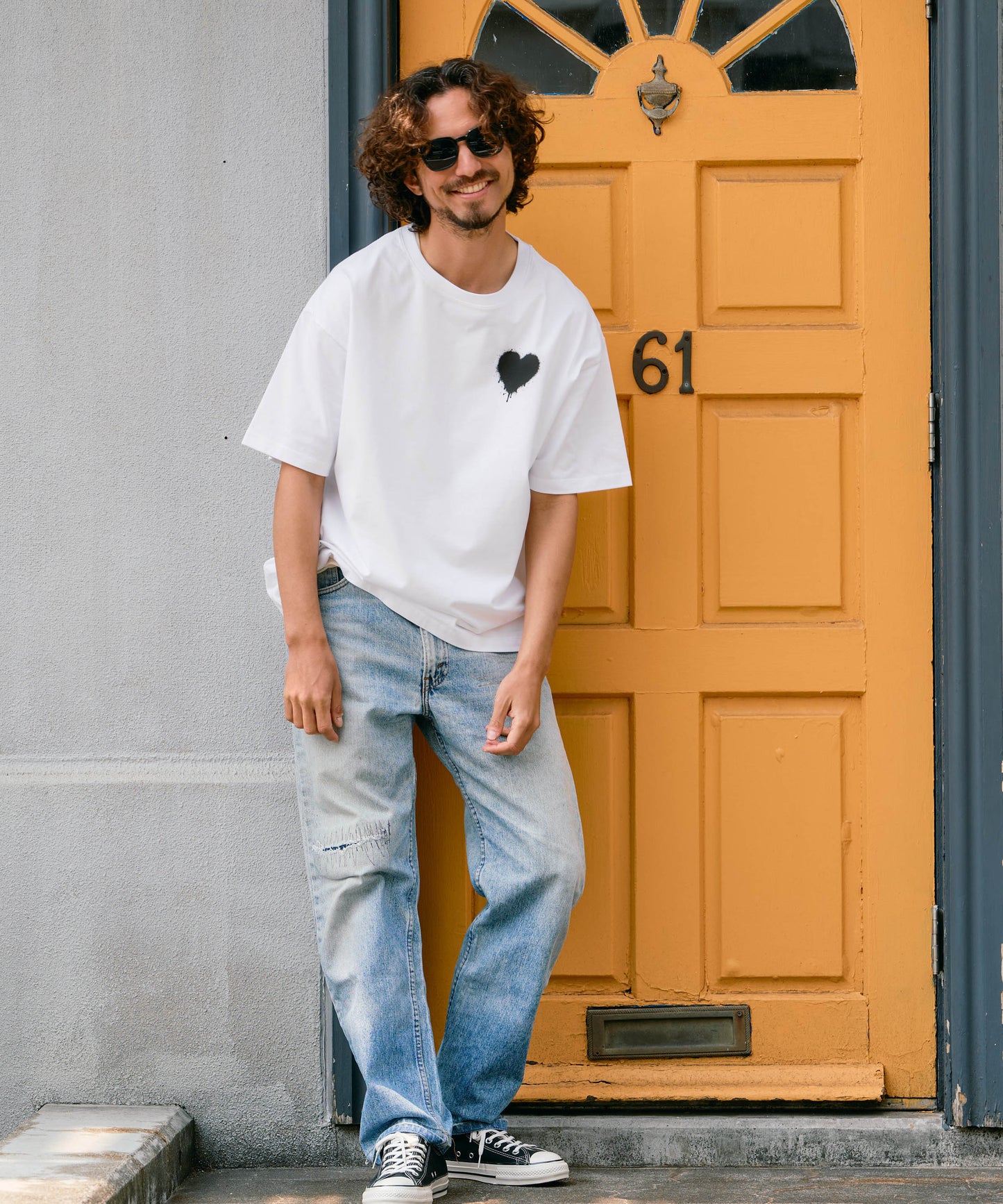 【予約販売7月初旬〜中旬入荷】 -Elio-（ｴﾘｵ）グランジハート バックプリント Tシャツ