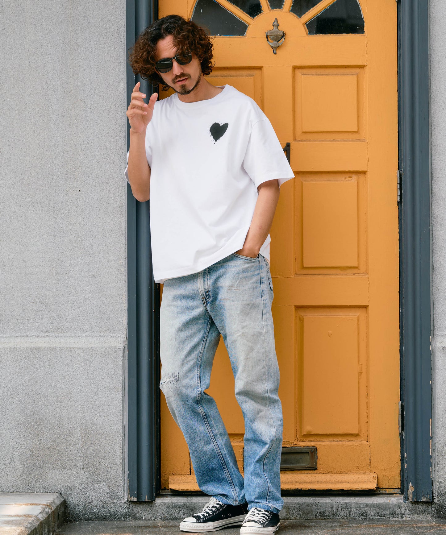 【予約販売7月初旬〜中旬入荷】 -Elio-（ｴﾘｵ）グランジハート バックプリント Tシャツ