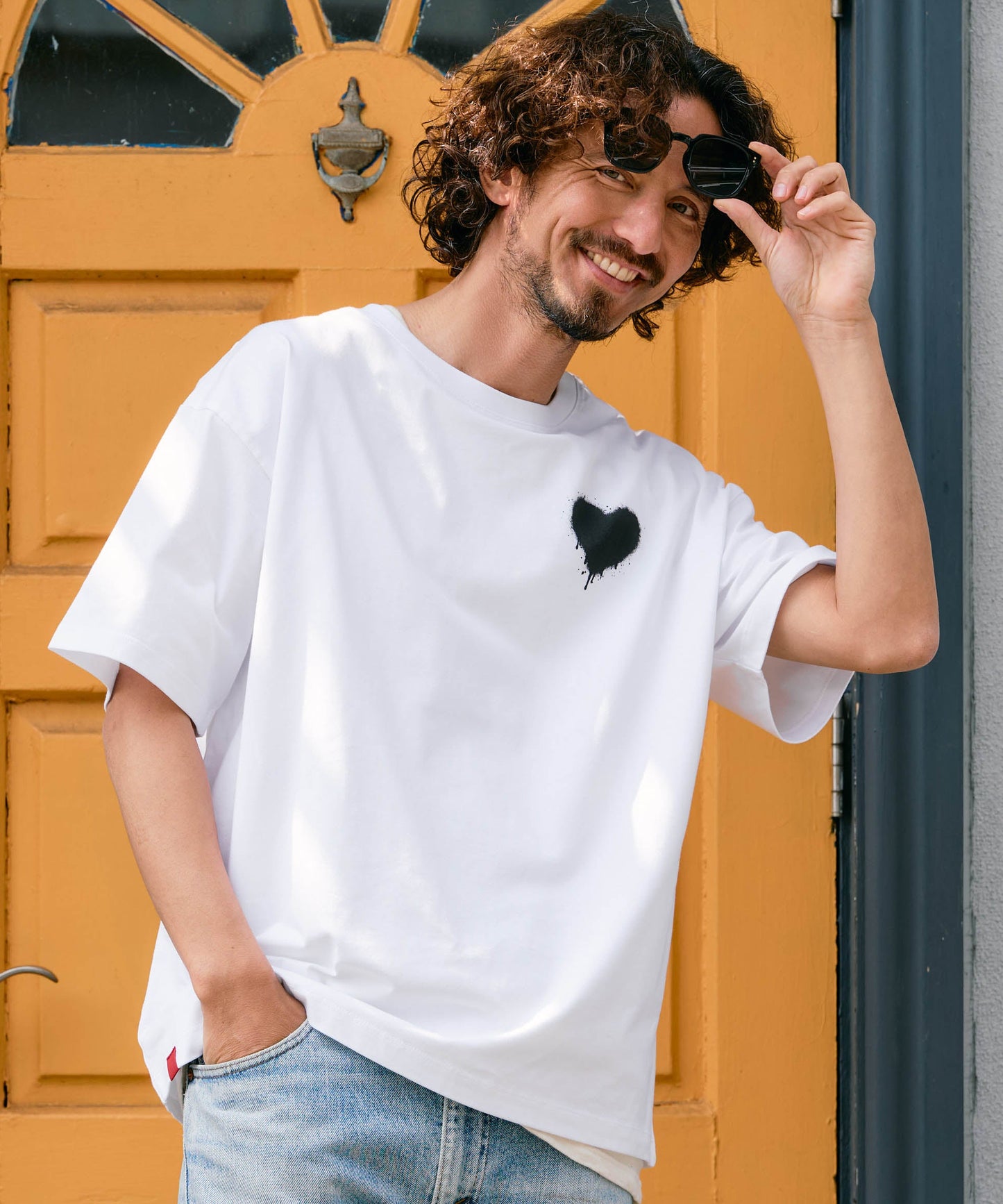 【予約販売7月初旬〜中旬入荷】 -Elio-（ｴﾘｵ）グランジハート バックプリント Tシャツ