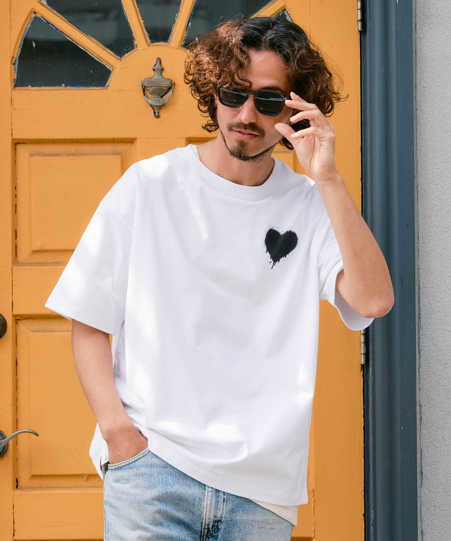 【予約販売7月初旬〜中旬入荷】 -Elio-（ｴﾘｵ）グランジハート バックプリント Tシャツ