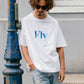【予約販売7月初旬～中旬入荷】-Arlo Fly-（ｱｰﾛ･ﾌﾗｲ） "Fly & I Can" メッセージロゴ プリントTシャツ