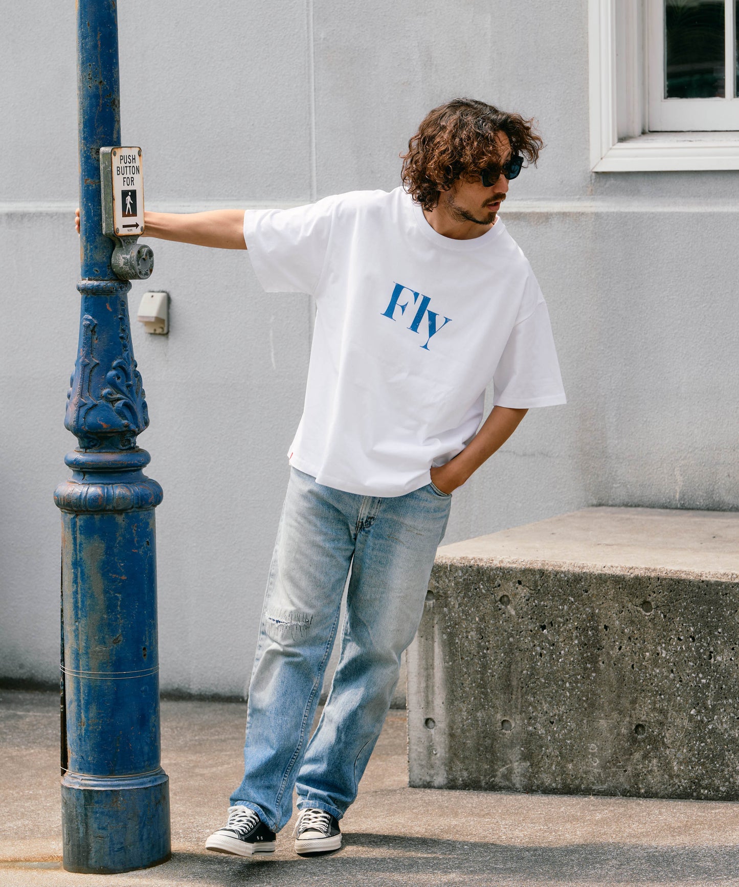 【予約販売7月初旬～中旬入荷】-Arlo Fly-（ｱｰﾛ･ﾌﾗｲ） "Fly & I Can" メッセージロゴ プリントTシャツ