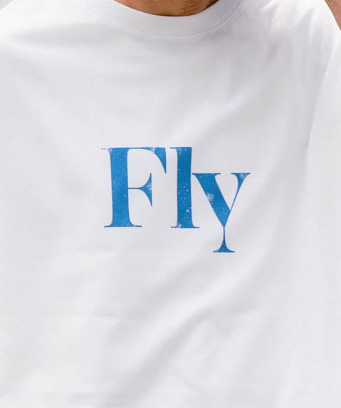 【予約販売7月初旬～中旬入荷】-Arlo Fly-（ｱｰﾛ･ﾌﾗｲ） "Fly & I Can" メッセージロゴ プリントTシャツ