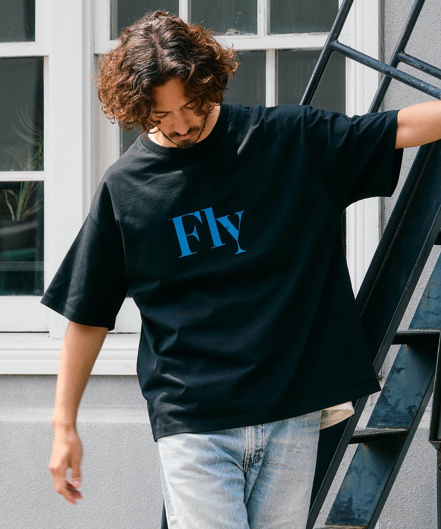 【予約販売7月初旬～中旬入荷】-Arlo Fly-（ｱｰﾛ･ﾌﾗｲ） "Fly & I Can" メッセージロゴ プリントTシャツ