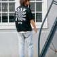 【予約販売7月中旬～下旬入荷】-Alex-(ｱﾚｯｸｽ) "do your own thing" ディストーションチェッカー バックプリントTシャツ