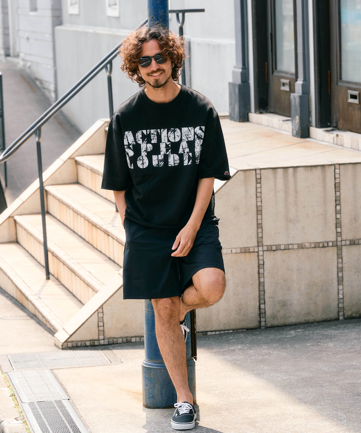 【予約販売7月中旬～下旬入荷】-Jesse-(ｼﾞｪｼｰ)  "ACTIONS SPEAK LOUDER" カットオフ ハーフスリーブスウェット
