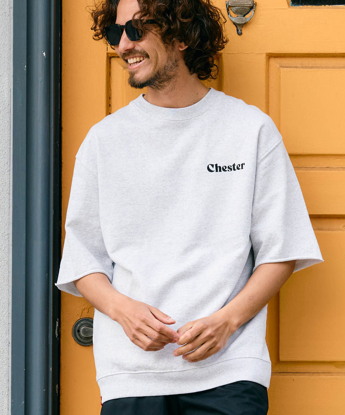 【予約販売7月中旬～下旬入荷】-Travis-(ﾄﾗｳﾞｨｽ)  バンダナパッチワーク ハーフスリーブスウェット