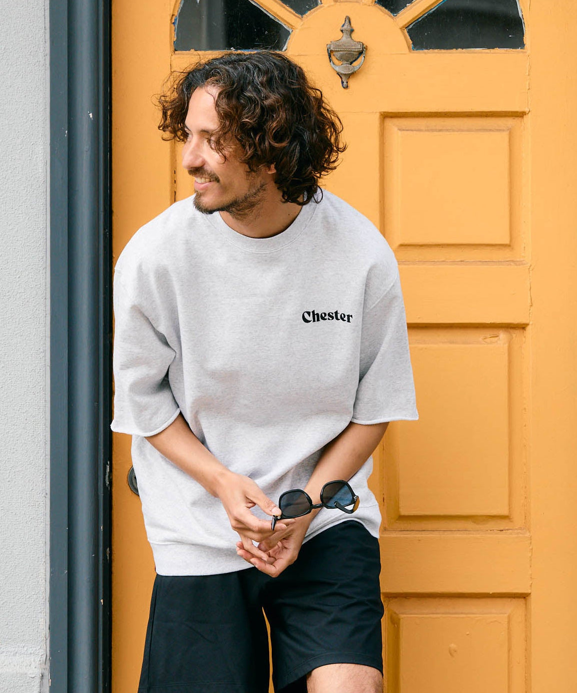 【予約販売7月中旬～下旬入荷】-Travis-(ﾄﾗｳﾞｨｽ)  バンダナパッチワーク ハーフスリーブスウェット