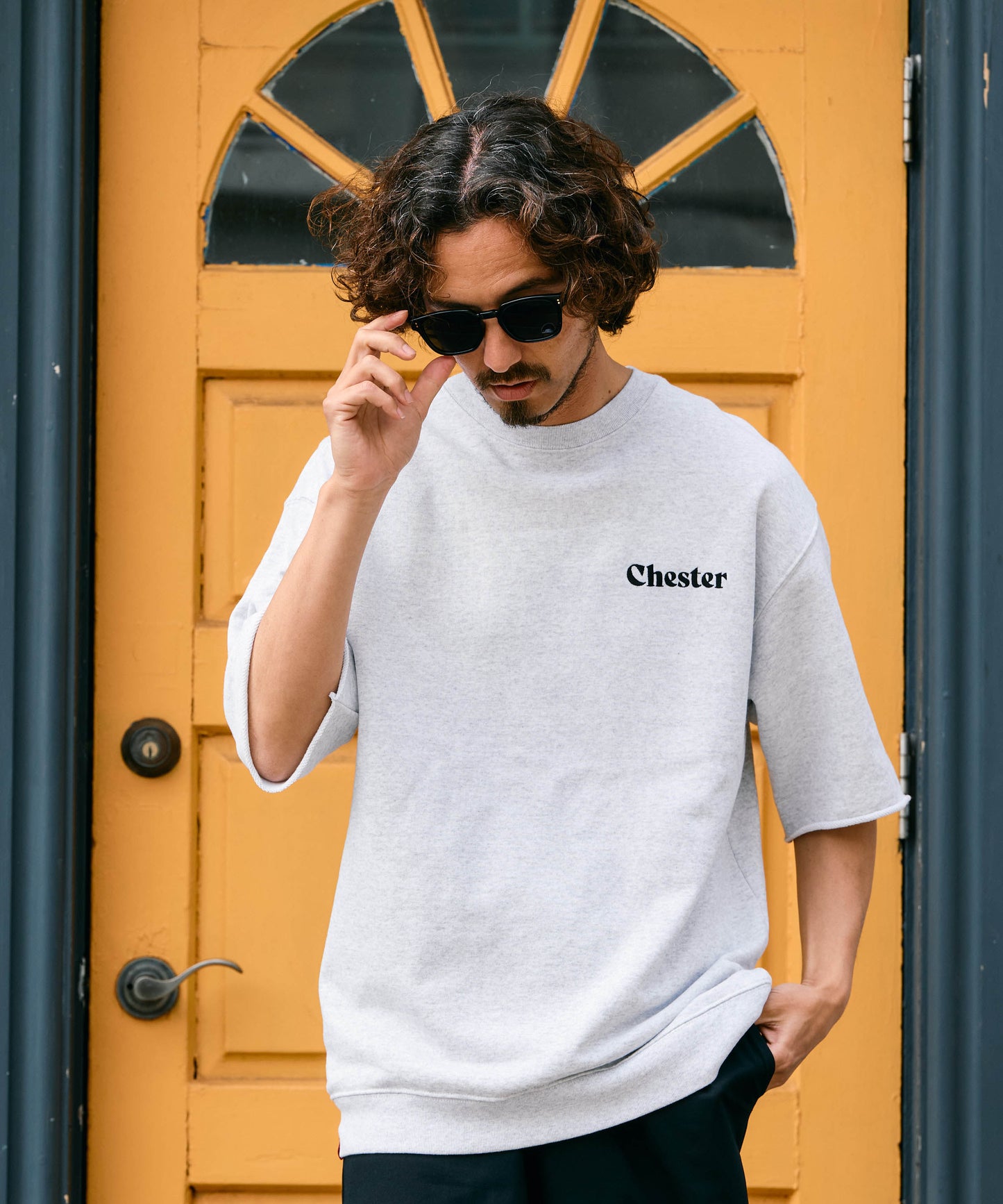 【予約販売7月中旬～下旬入荷】-Travis-(ﾄﾗｳﾞｨｽ)  バンダナパッチワーク ハーフスリーブスウェット