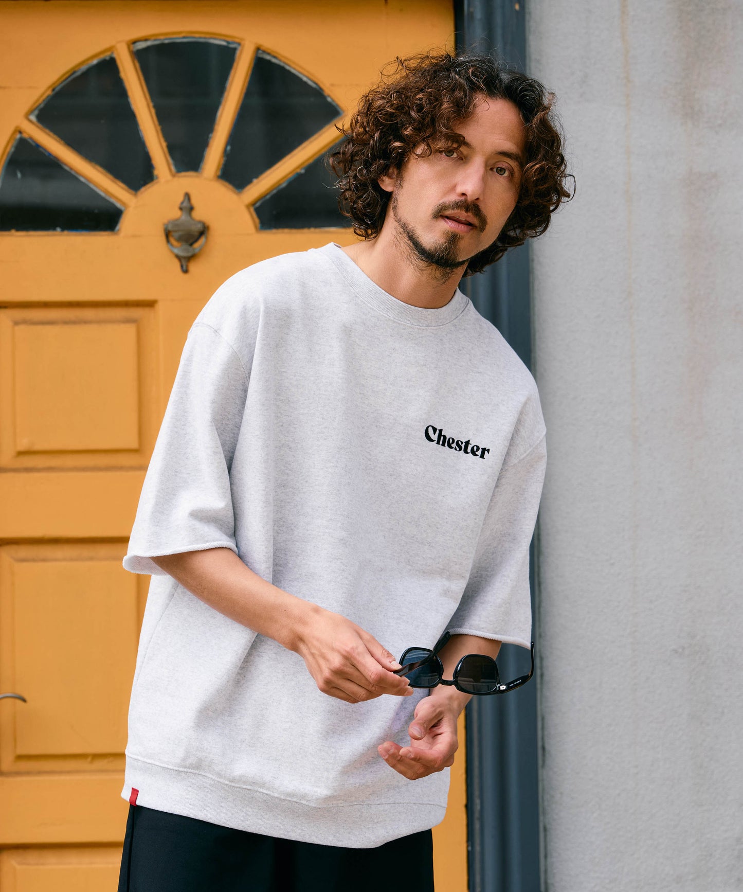 【予約販売7月中旬～下旬入荷】-Travis-(ﾄﾗｳﾞｨｽ)  バンダナパッチワーク ハーフスリーブスウェット